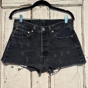 Levi Black Denim Shorts 32W 30 L